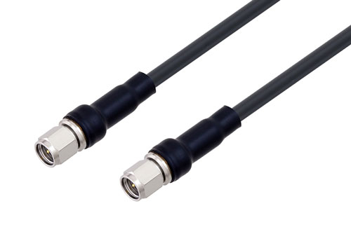SMA オス 〜 SMA オス ケーブル、LMR-200-UF 同軸 、熱収縮チューブ付、鉛フリーはんだ