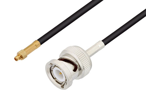 MMCX Plug to BNC Male Cable Using LMR-100 Coax , LF Solder