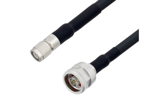 TNC オス 〜 N オス ケーブル、LMR-400-DB 同軸 、熱収縮チューブ付
