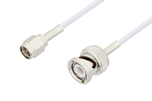 SMA オス 〜 BNC オス ケーブル、RG188 同軸、鉛フリーはんだ