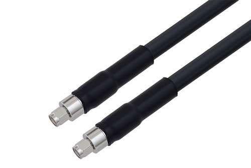 SMA オス 〜 SMA オス ケーブル、LMR-400 同軸 、熱収縮チューブ付、鉛フリーはんだ