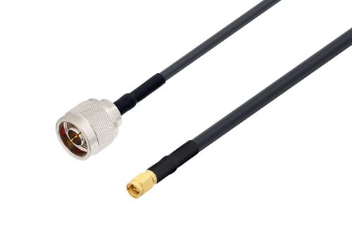 N オス ～  SMA オス, ケーブル LMR-240-DB 同軸, 熱収縮チューブ