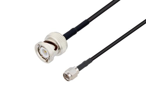 SMA オス 〜 BNC オス ケーブル、LMR-100 同軸、熱収縮チューブ