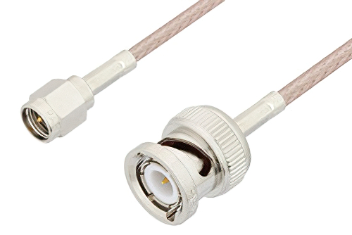 SMA オス 〜 BNC オス ケーブル、RG316 同軸、鉛フリーはんだ