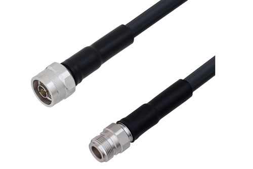 N Male to N Female Cable Using LMR-400-UF Coax with HeatShrink