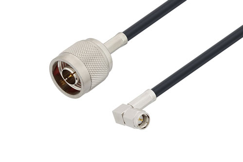 SMA オス 直角 〜 N オス ケーブル、LMR-195 同軸