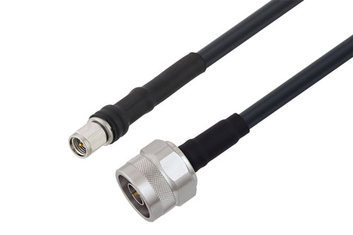 SMA Male to N Male Cable Using PE-C240 Coax with HeatShrink