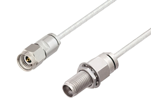 2.92mmオスから2.92mmメスバルクヘッドケーブル、PE-SR405FL同軸、RoHS