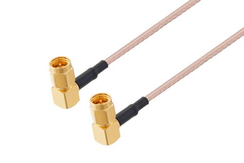 SMA オス直角 ～ SMA オス直角, ケーブル RG316 同軸, 熱収縮チューブ