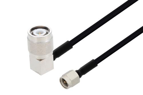 SMA オス 〜 TNC オス 直角ケーブル、PE-SR402FLJ 同軸