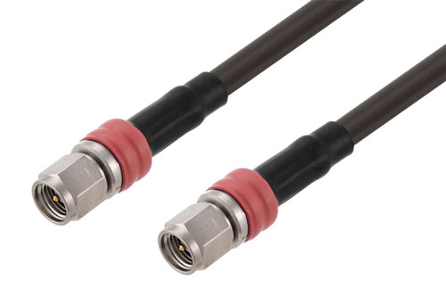 SMA オス ～  SMA オス 低損失ケーブル LMR-195 同軸, Times Microwave 構成品, 赤色 Heat Shrink Indicator , 鉛フリーはんだ