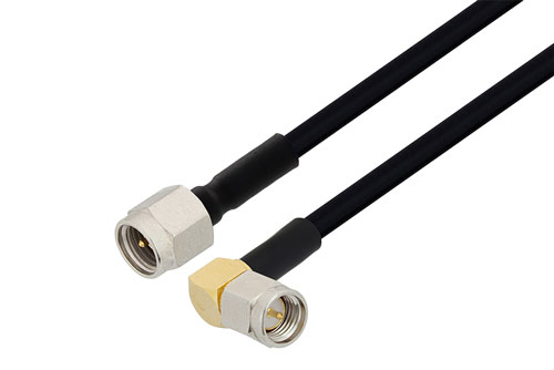 SMA オス 〜 SMA オス 直角ケーブル、PE-SR402FLJ 同軸