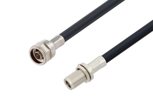 N オス 〜 N メス バルクヘッドケーブル、LMR-400-UF 同軸