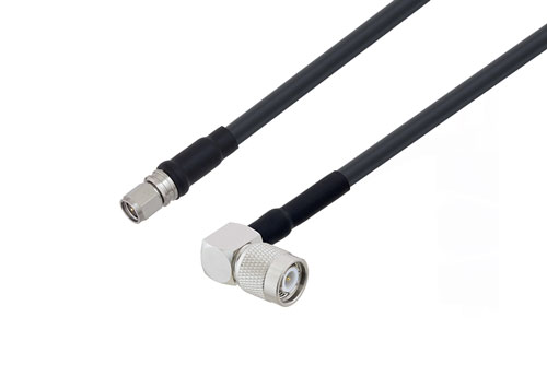 SMA オス 〜 TNC オス 直角ケーブル、LMR-240 同軸