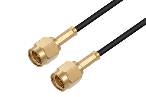 SMA オス ～  SMA オス 低損失ケーブル PE-C100-LSZH 同軸 , 鉛フリーはんだ