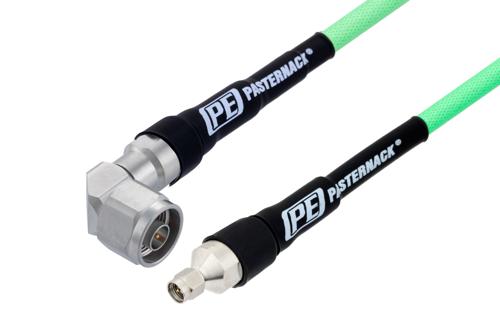 SMA オス ～  N オス直角, ケーブル PE-P300LL 同軸 , 鉛フリーはんだ