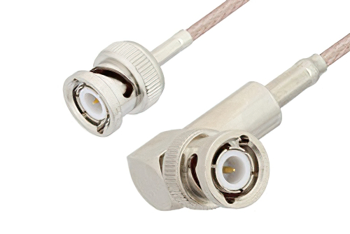 BNC オス 〜 BNC オス 直角ケーブル、RG316 同軸