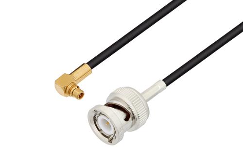 MMCX プラグ 直角 〜 BNC オス ケーブル、RG174 同軸
