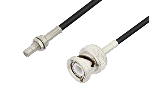 SMB ジャック バルクヘッド 〜 BNC オス ケーブル、RG174 同軸