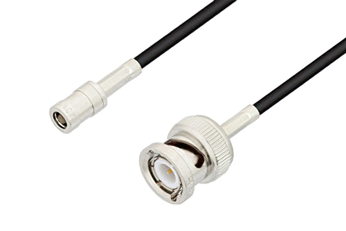 SMB Plug to BNC Male Cable Using PE-B100 Coax, RoHS