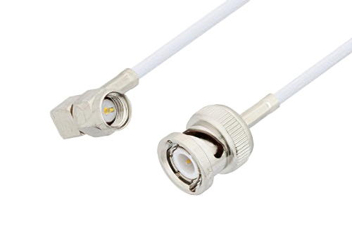 SMA オス 直角 〜 BNC オス ケーブル、RG188 同軸、鉛フリーはんだ