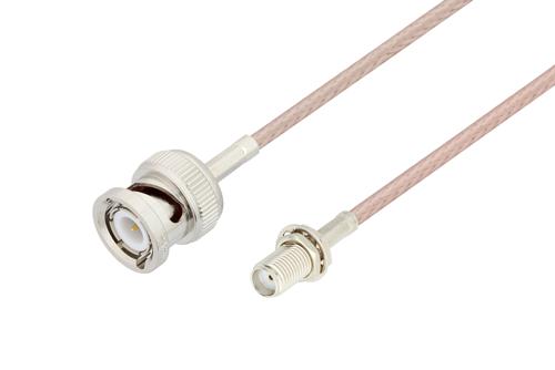 SMA メス バルクヘッド 〜 BNC オス ケーブル、RG316 同軸
