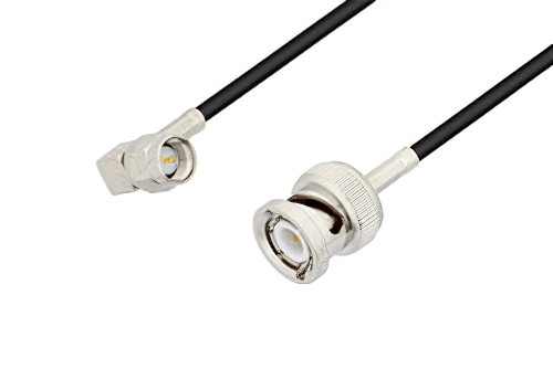 SMA オス 直角 〜 BNC オス ケーブル、LMR-100 同軸