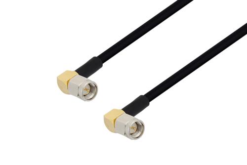 SMA オス 直角 〜 SMA オス 直角ケーブル、PE-SR402FLJ 同軸、180度 回転