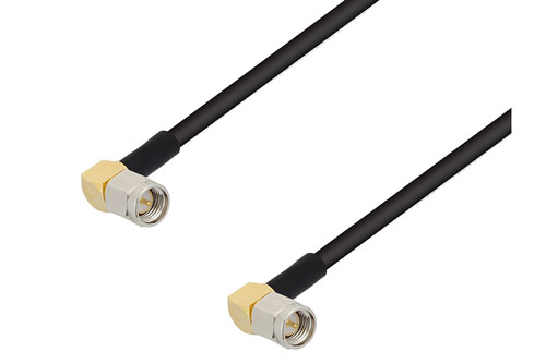 SMA オス直角 〜 SMA オス直角 ケーブル、PE-SR402FLJ 同軸、90度角回転