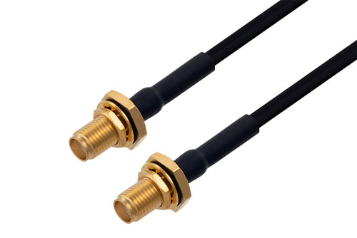 SMA メス バルクヘッド 〜 SMA メス バルクヘッドケーブル、PE-SR402FLJ 同軸