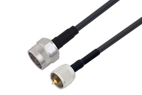 UHF オス 〜 N オス ケーブル、LMR-195 同軸 、鉛フリーはんだ