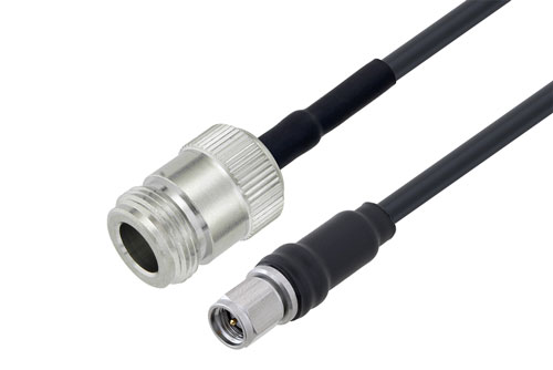 SMA オス 〜 N メス ケーブル、LMR-195 同軸 、熱収縮チューブ付、鉛フリーはんだ