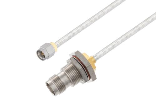 SMA オス 〜 TNC メス バルクヘッドケーブル、PE-SR402FL 同軸