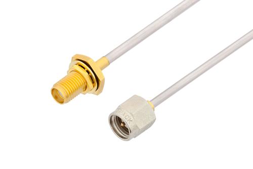 SMA オス 〜 SMA メス バルクヘッドケーブル、PE-SR405FL 同軸