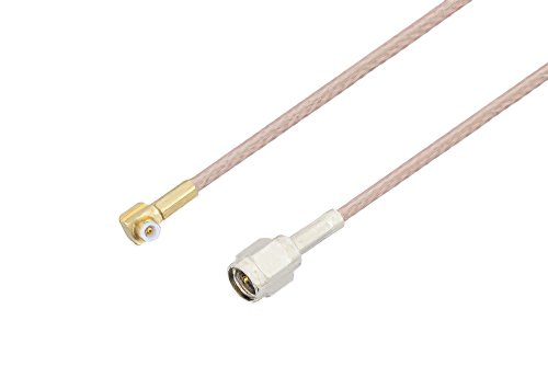 スナップオン MMBX プラグ 直角 〜 SMA オス ケーブル、RG316 同軸