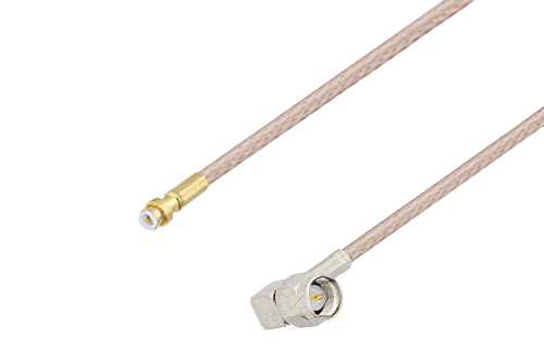 スナップオン MMBX プラグ 〜 SMA オス 直角ケーブル、RG316 同軸