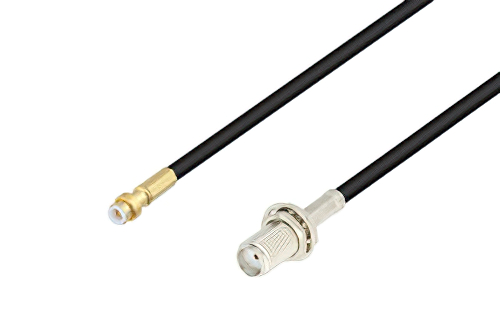 スナップオン MMBX プラグ 〜 SMA メス バルクヘッドケーブル、RG174 同軸