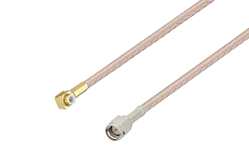 スナップオン MMBX プラグ 直角 〜 SMA オス ケーブル、RG316-DS 同軸