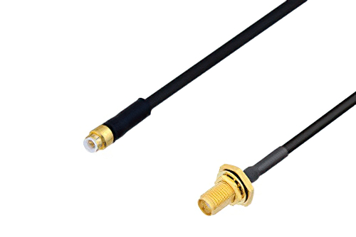 スナップオン MMBX プラグ 〜 SMA メス バルクヘッドケーブル、PE-SR405FLJ 同軸