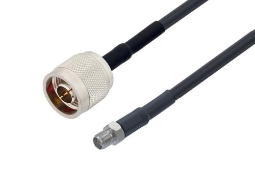 N オス ～  逆極性 SMA メス, ケーブル LMR-195 同軸, 熱収縮チューブ, 鉛フリーはんだ