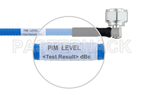 Plenum  4.3-10 オス 直角 〜 4.3-10 オス 直角、低PIMケーブル、SPP-250-LLPL 同軸、鉛フリーはんだ