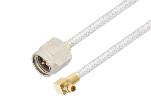 MMCX プラグ 直角 〜 SMA オス ケーブル、PE-SR405FL 同軸