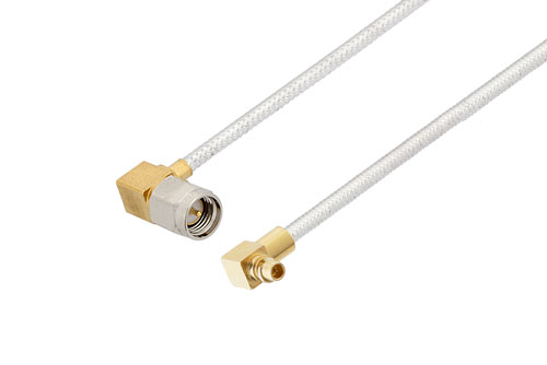 SMA オス 直角 〜 MMCX プラグ 直角ケーブル、PE-SR405FL 同軸、270度 回転