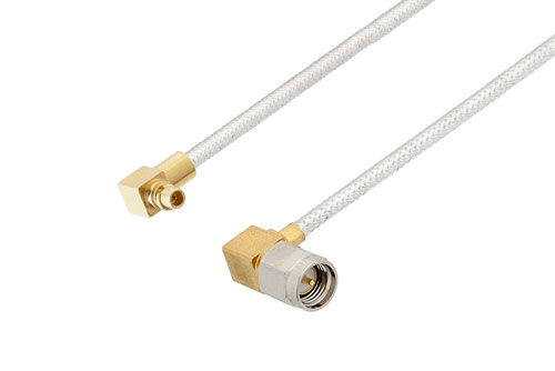 MMCX プラグ 直角 〜 SMA オス 直角ケーブル、PE-SR405FL 同軸