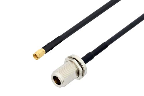 SMA オス ～  N メス バルクヘッド, ケーブル LMR-240-UF 同軸, 熱収縮チューブ, 鉛フリーはんだ