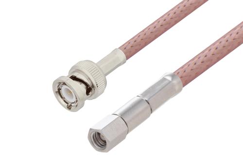 BNC オス 〜 SMC プラグ ケーブル、RG142 同軸