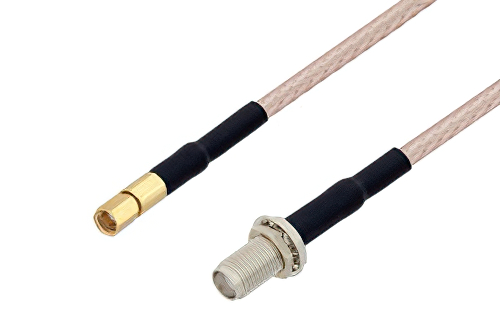 SMA Female Bulkhead to SSMC Plug Cable Using RG316-DS Coax with HeatShrink