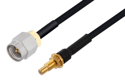 SMA オス 〜 SSMC ジャック バルクヘッドケーブル、PE-SR405FLJ 同軸