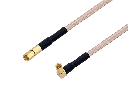 SSMC Plug to SSMC Plug Right Angle Cable Using RG316-DS Coax with HeatShrink