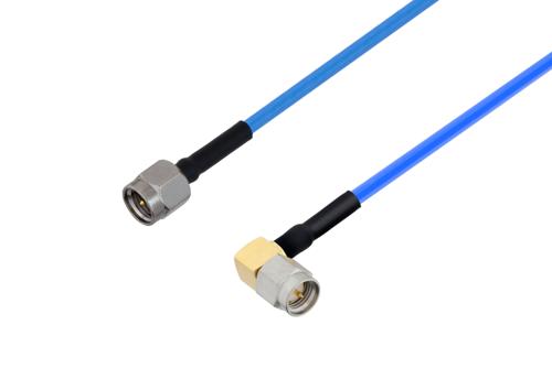 SMA オス 〜 SMA オス 直角ケーブル、PE-P086 同軸